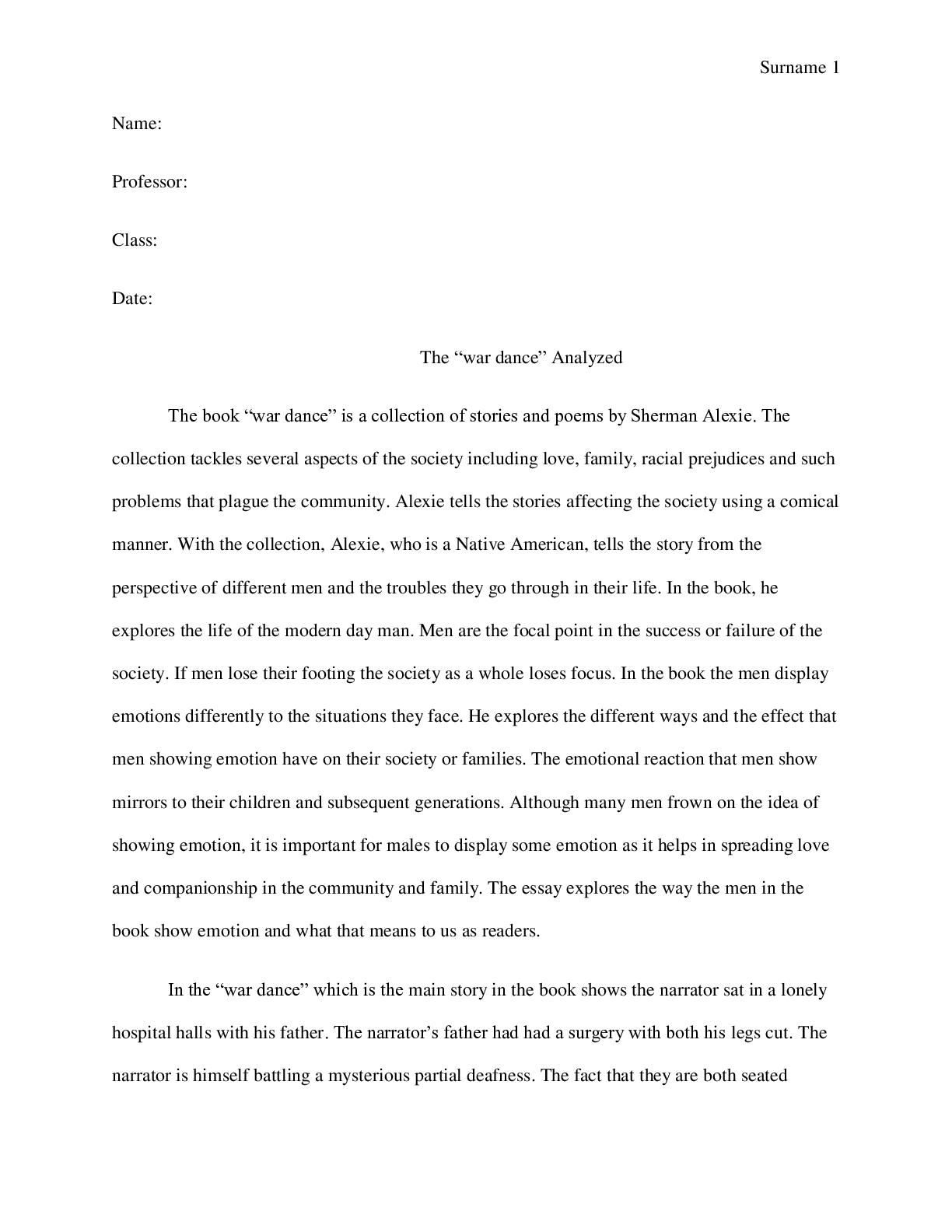 Preview image for The “war dance” Analyzed